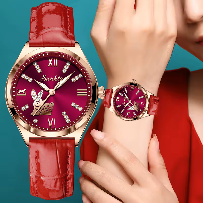 Zodiac Luxury Watch - Relógio feminino SUNKTA, design criativo com