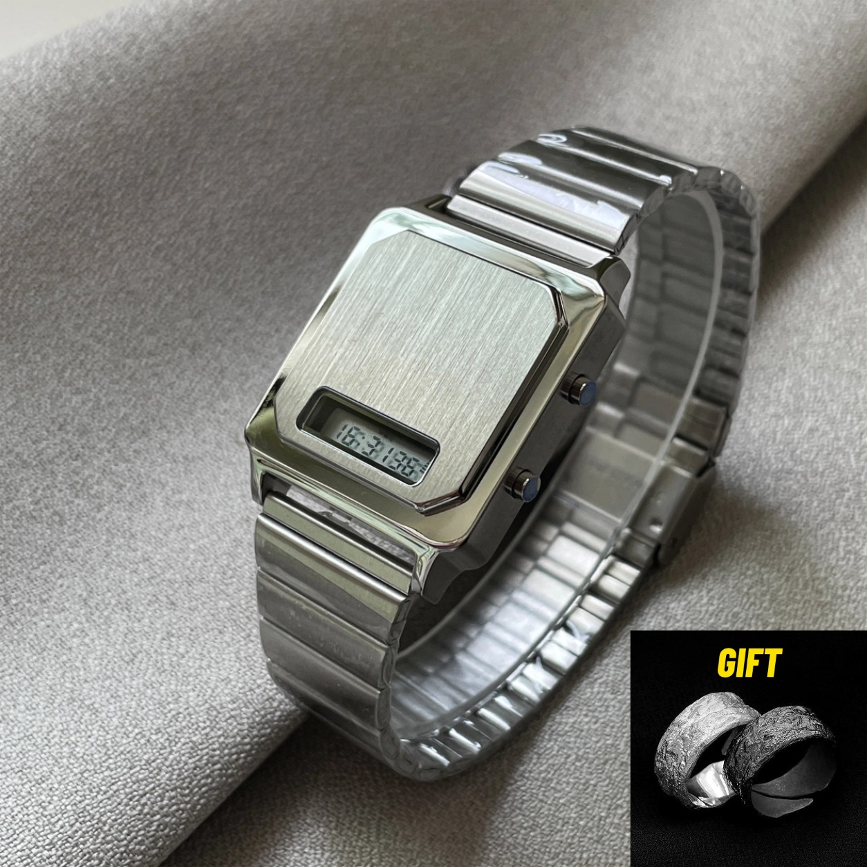 Luxury Watch Holder For Men - Relógio Eletrônico Quadrado CILOA Novo para