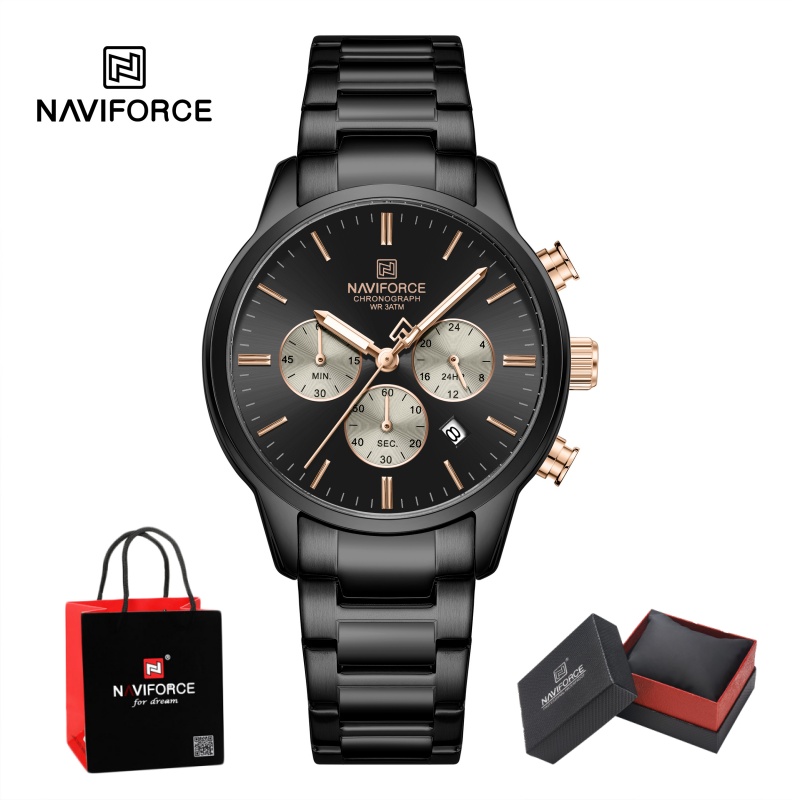 Luxury Watch Gift Box - Relógio Cronógrafo de Quartzo NAVIFORCE para