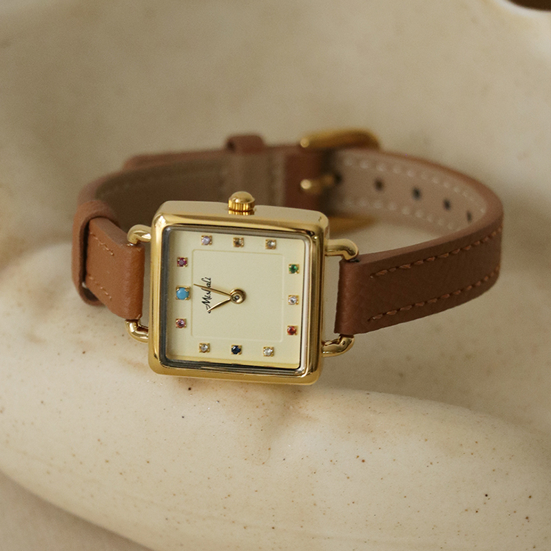 Luxury Watch Leather Strap - Relógio feminino original, estilo estudante, luz