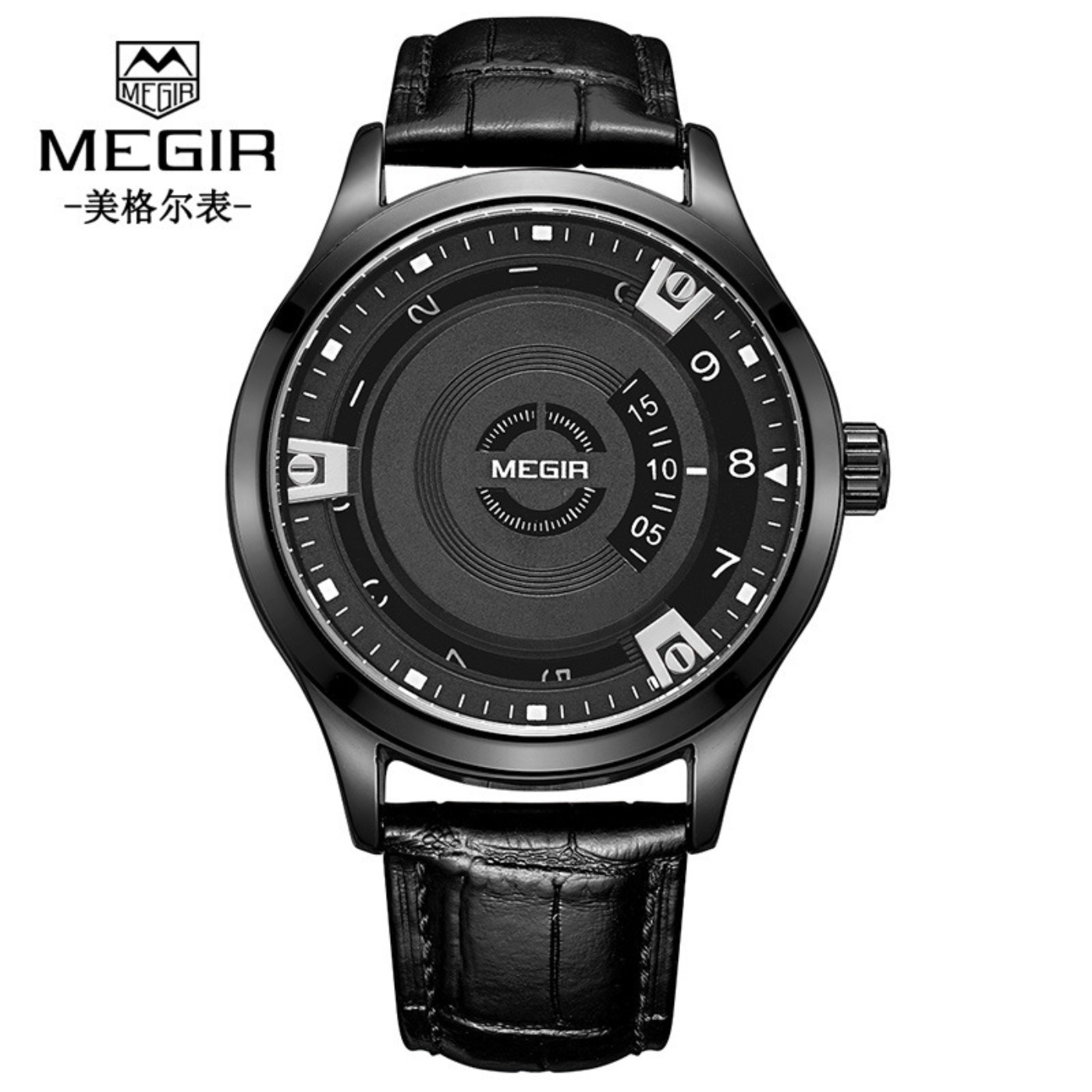 Luxury Watch Leather Strap - Relógio Masculino MEGIR de Luxo com