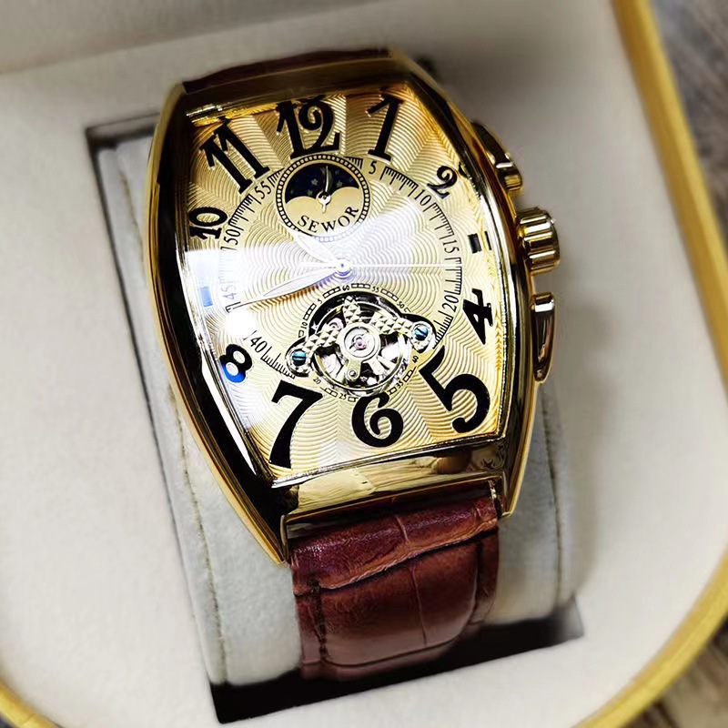 SEWOR-Relógio Mecânico Masculi - Luxury Watch Arabic avaliação e preço