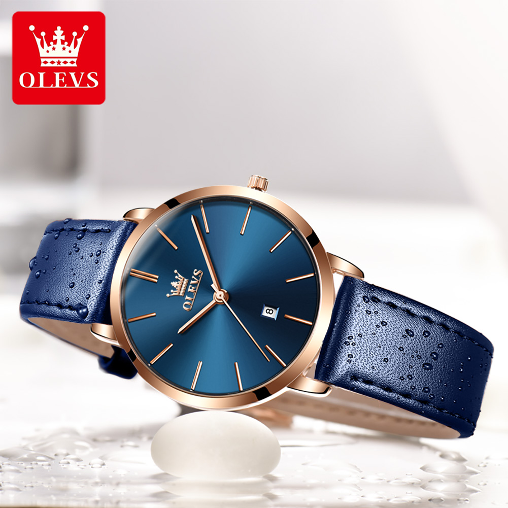 Olevs moda ultra fino relógios - Luxury Watch Leather Strap avaliação e preço