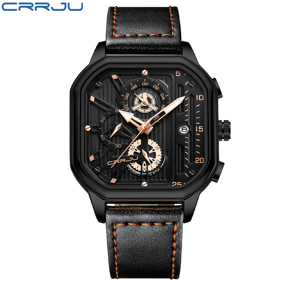 CRRJU-Relógio de quartzo quadr - Luxury Watch Holder For Men avaliação e preço