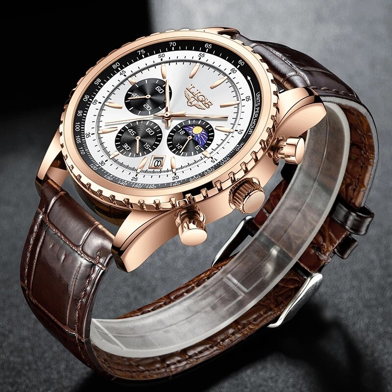 LIGE-Relógio de pulso de quart - Luxury Watch Organizer For Men avaliação e preço