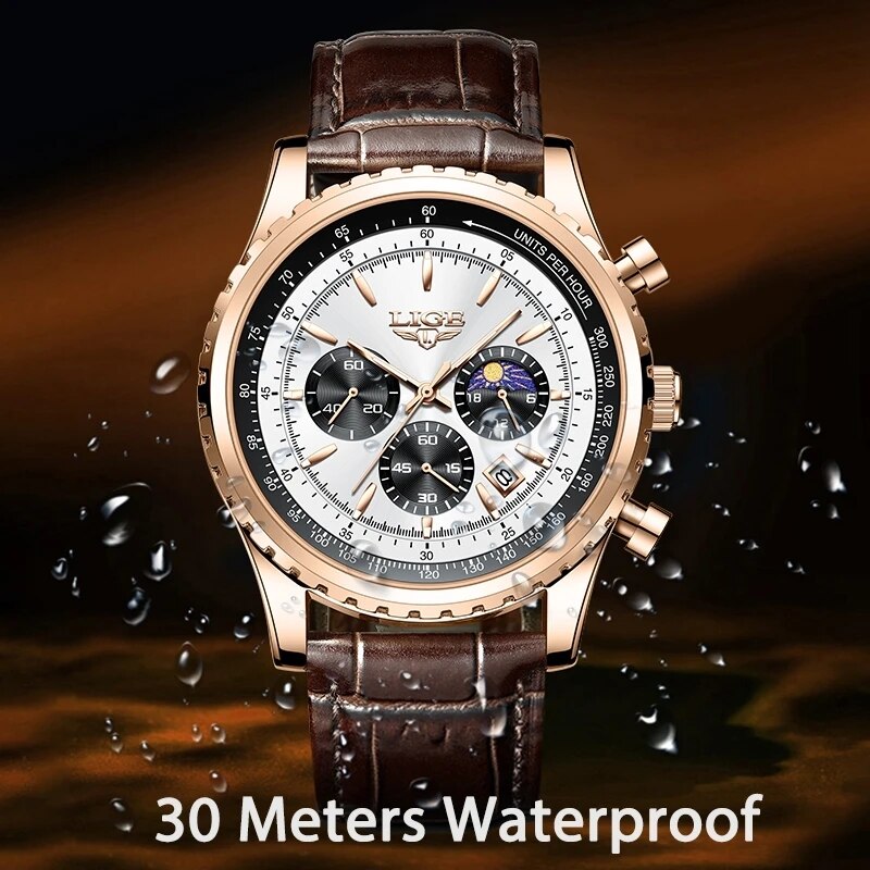 LIGE-Relógio de pulso de quart - Luxury Watch Organizer For Men avaliação e preço