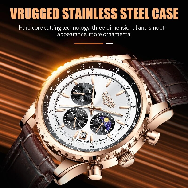 LIGE-Relógio de pulso de quart - Luxury Watch Organizer For Men avaliação e preço