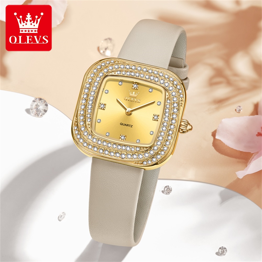 OLEVS Relógio de quartzo quadr - Luxury Watch Leather Strap avaliação e preço