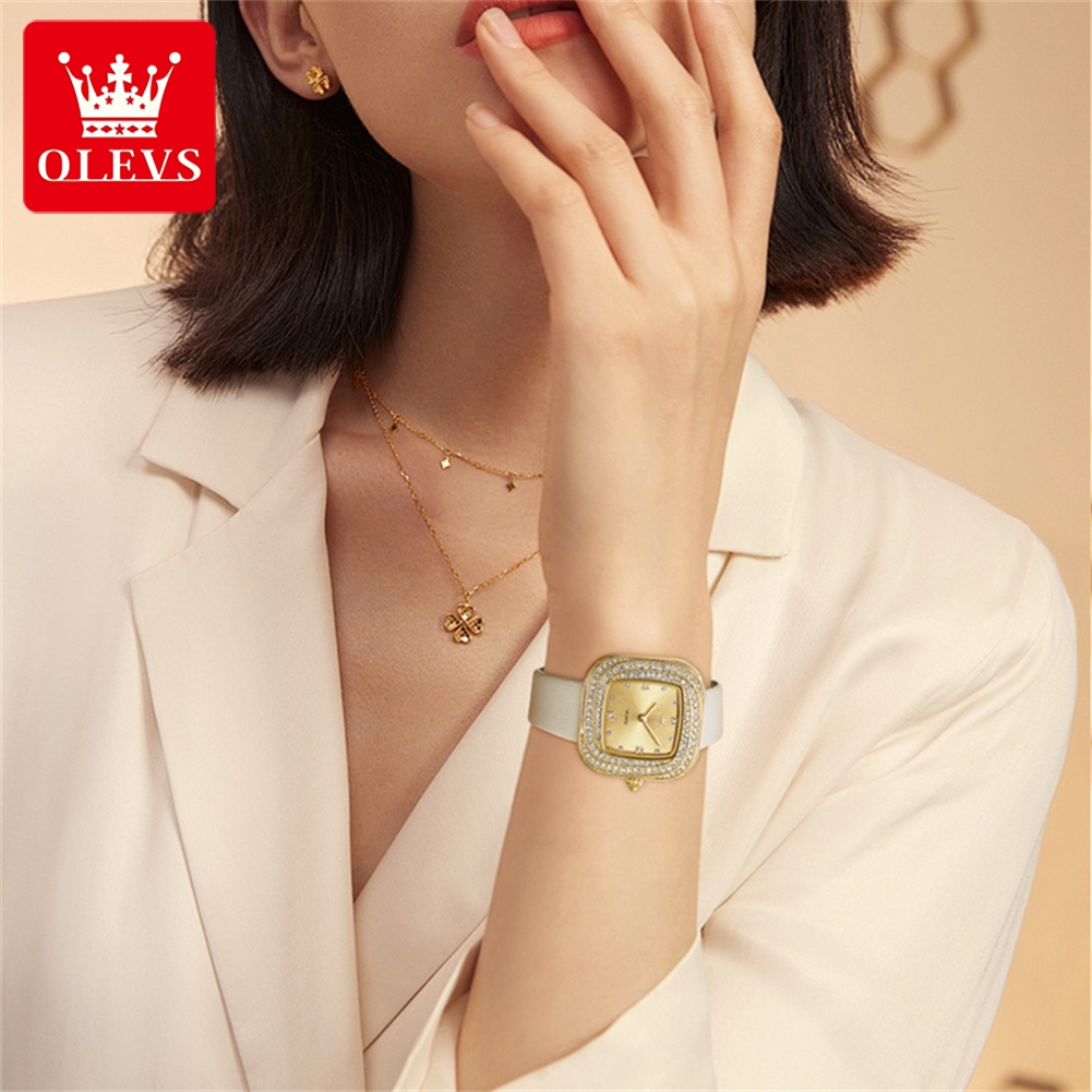 OLEVS Relógio de quartzo quadr - Luxury Watch Leather Strap avaliação e preço