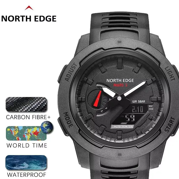 NORTH EDGE Mars 3 Relógio mili - Diver Watch 300M avaliação e preço