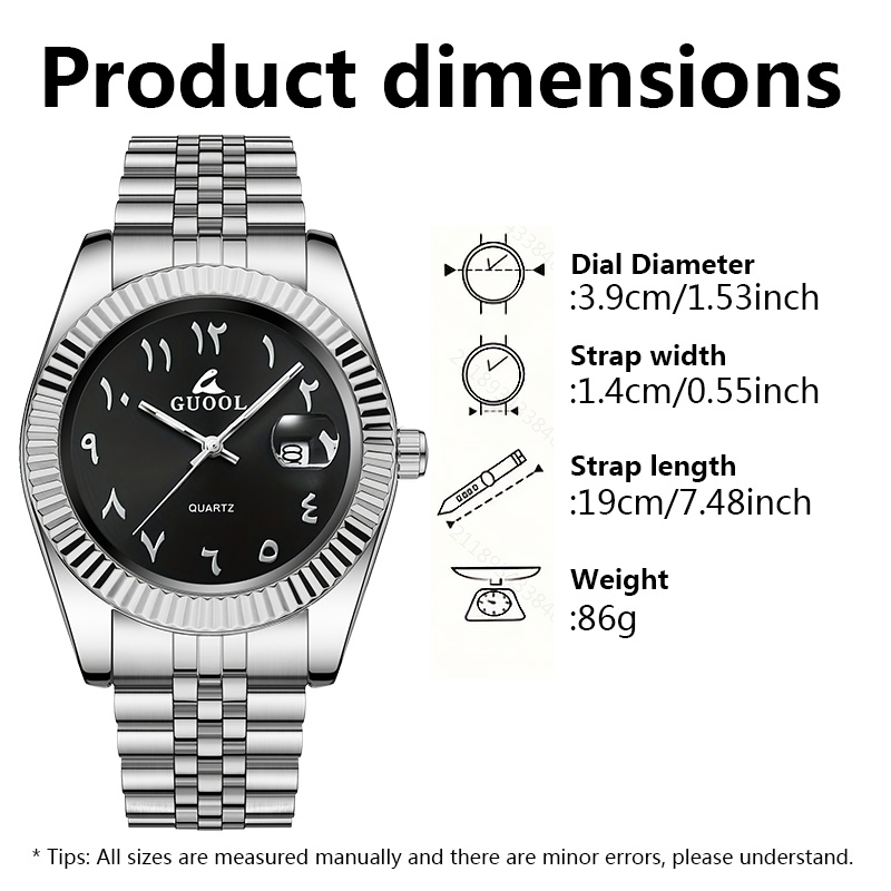 Novo Relógio Masculino de Aço  - Luxury Watch Arabic avaliação e preço