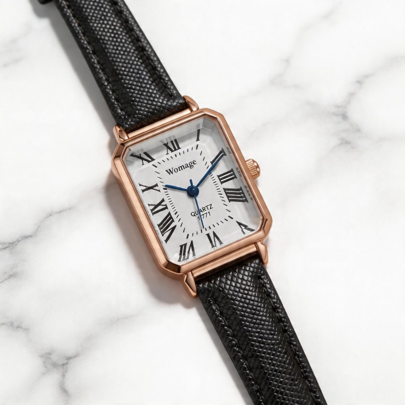 Relógios de Quartzo Retangular - Luxury Watch Leather Strap avaliação e preço
