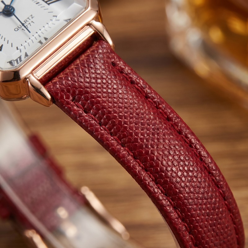 Relógios de Quartzo Retangular - Luxury Watch Leather Strap avaliação e preço