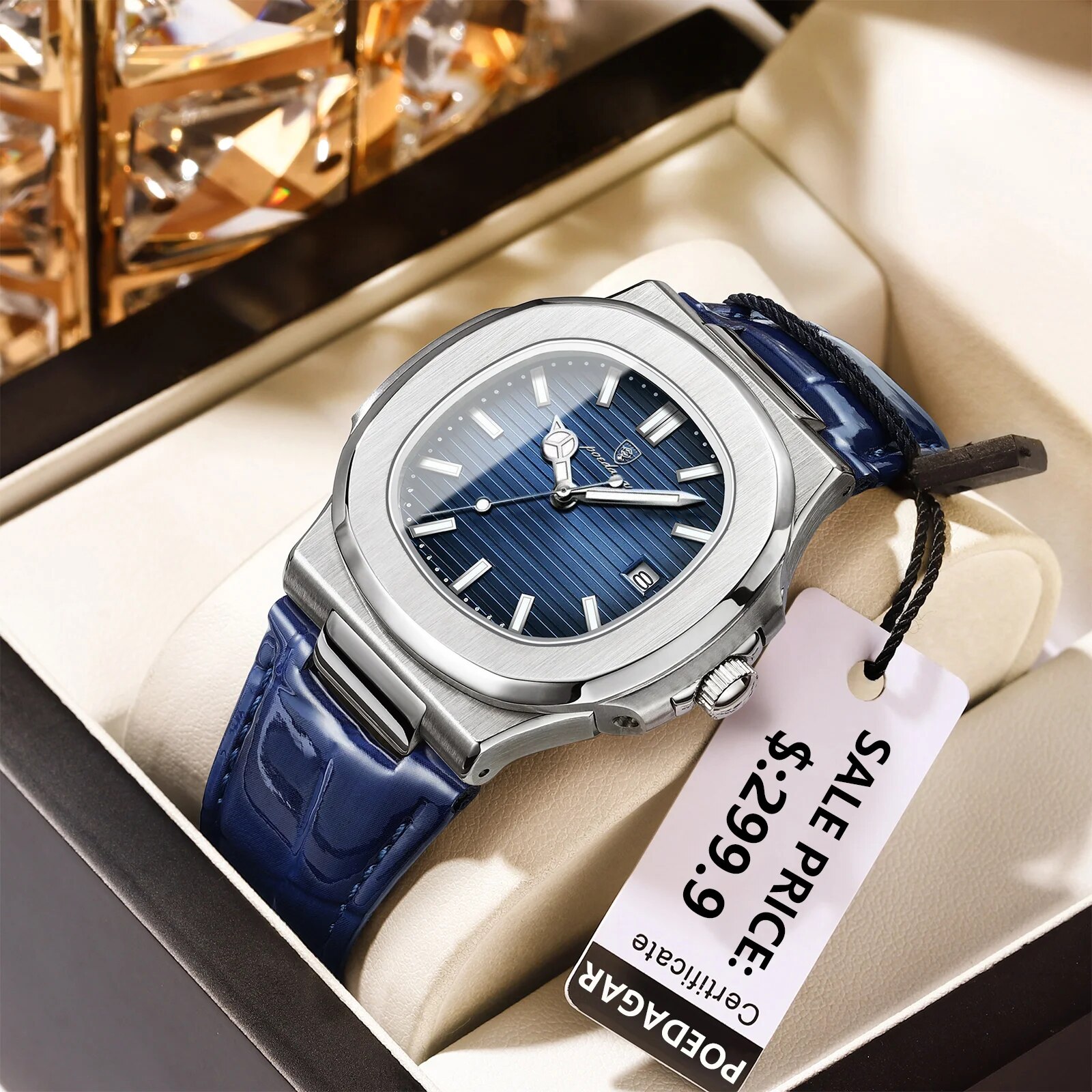 Poedagar topo de luxo quadrado - Luxury Watch Organizer For Men avaliação e preço