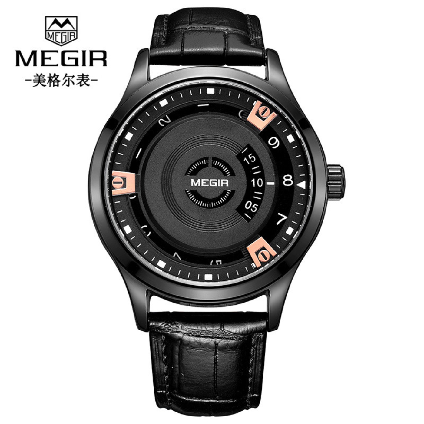 Relógio Masculino MEGIR de Lux - Luxury Watch Leather Strap avaliação e preço