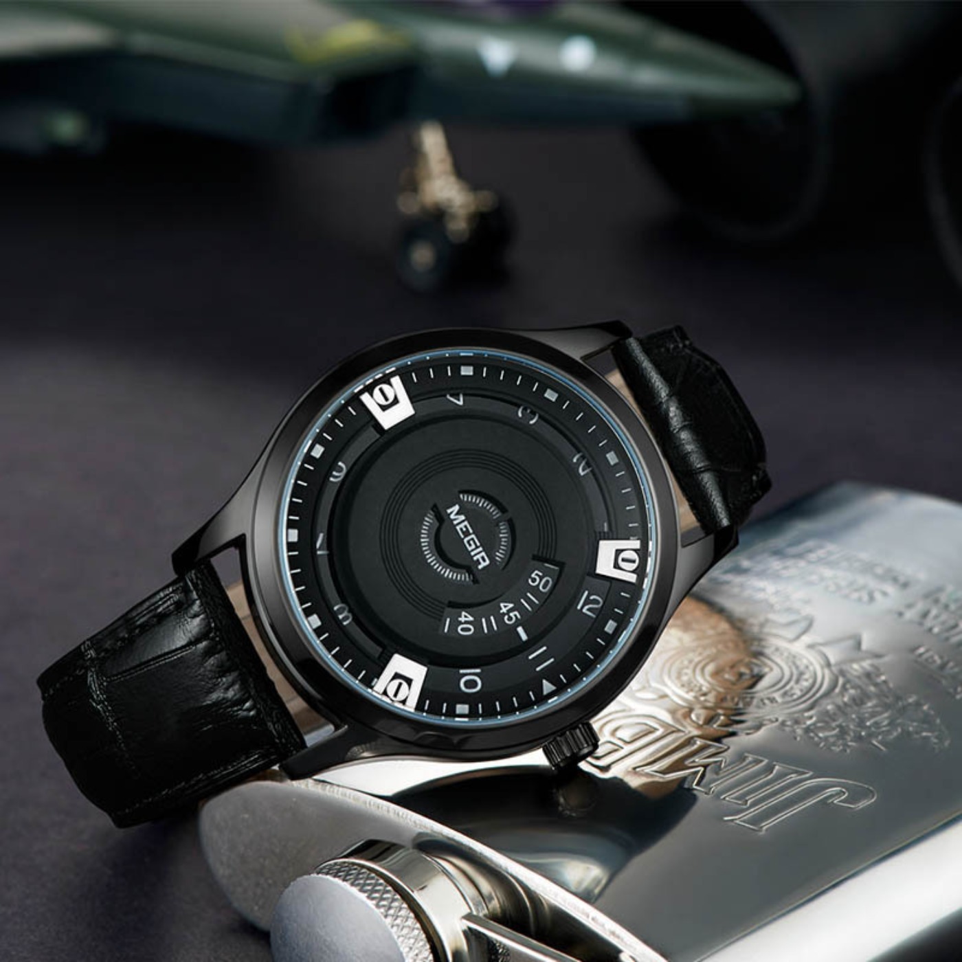 Relógio Masculino MEGIR de Lux - Luxury Watch Leather Strap avaliação e preço