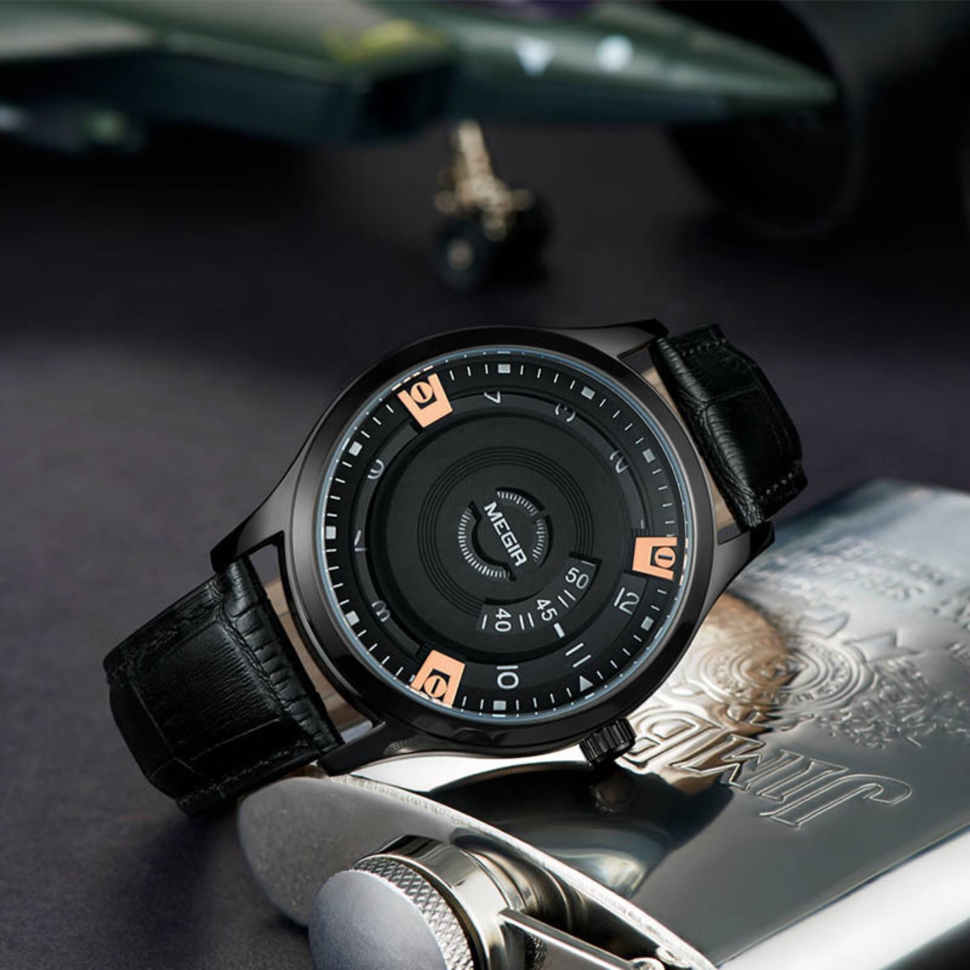 Relógio Masculino MEGIR de Lux - Luxury Watch Leather Strap avaliação e preço