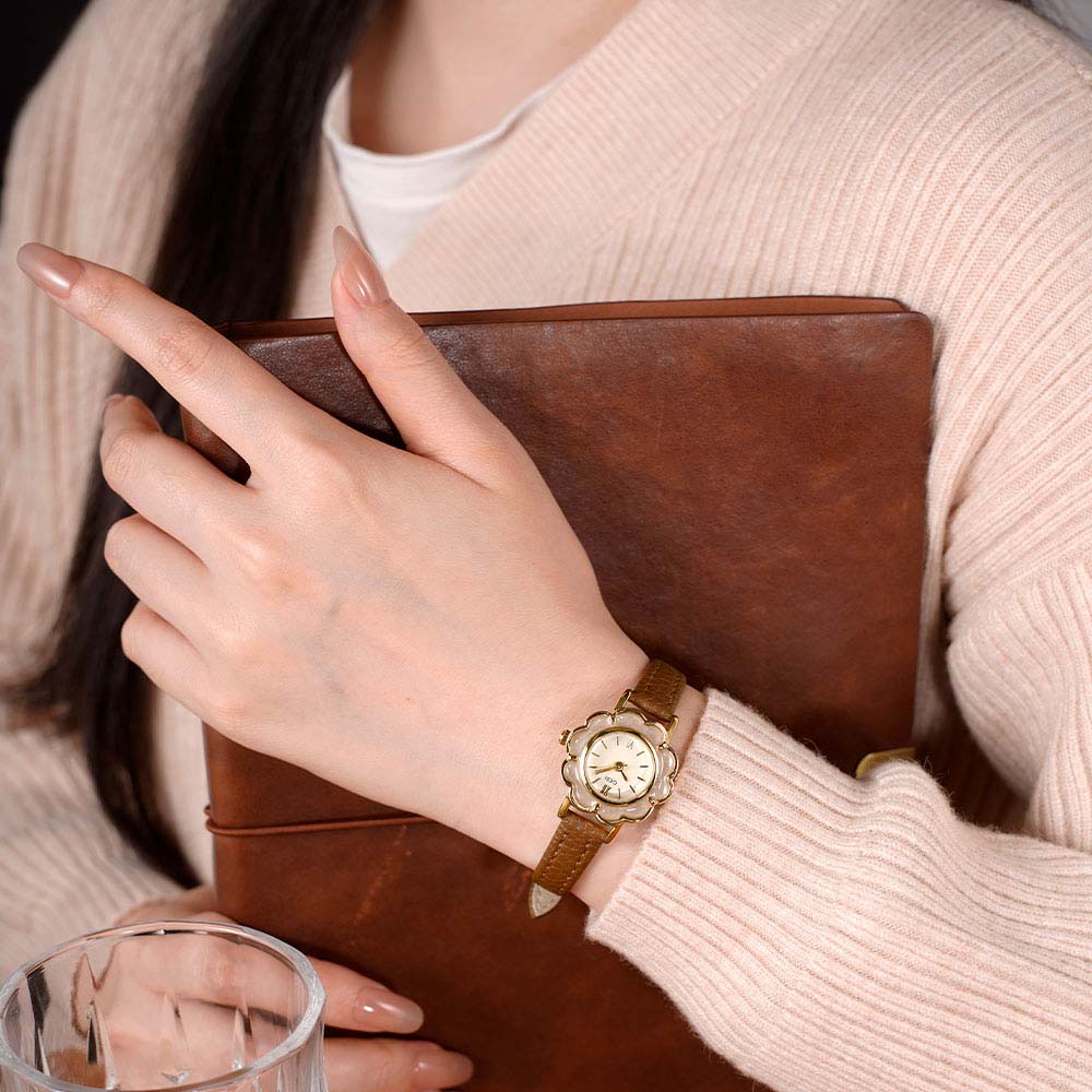 GEDI High-End Retro Floral Wat - Luxury Watch Leather Strap avaliação e preço