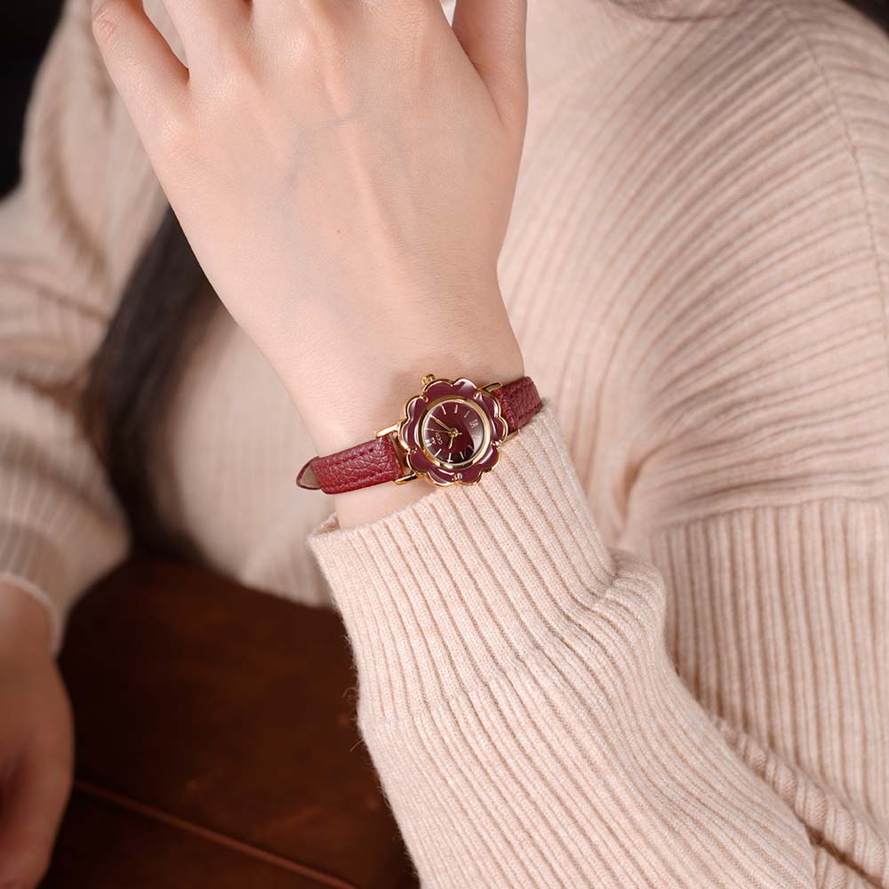 GEDI High-End Retro Floral Wat - Luxury Watch Leather Strap avaliação e preço