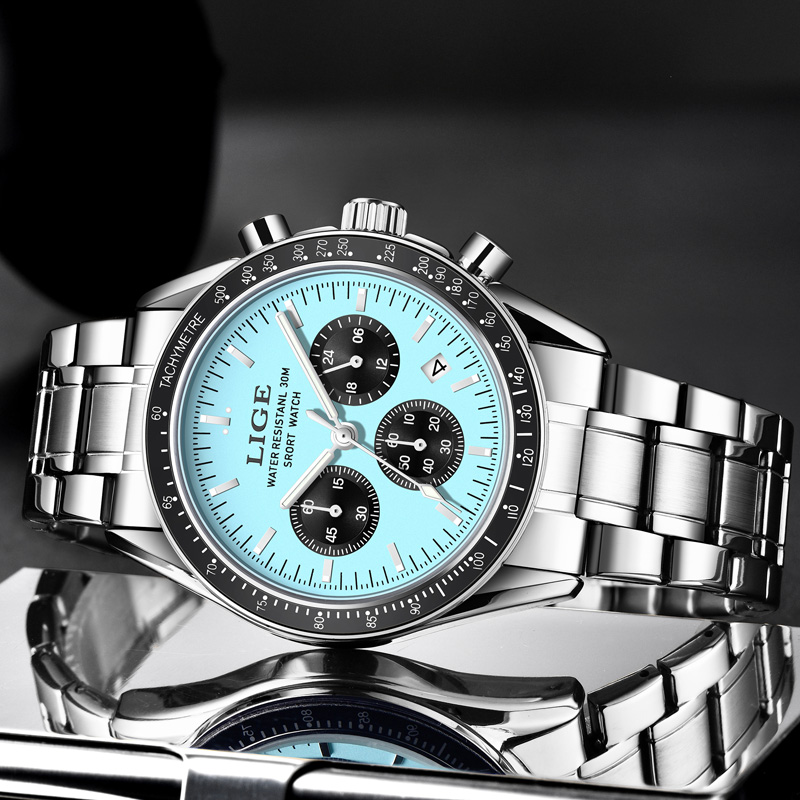 Relógio Masculino de Luxo LIGE - Luxury Watch Organizer For Men avaliação e preço