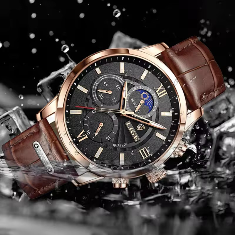 Relógios masculinos lige marca - Luxury Watch Holder For Men avaliação e preço